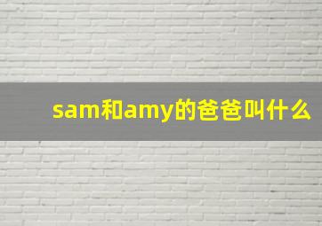 sam和amy的爸爸叫什么