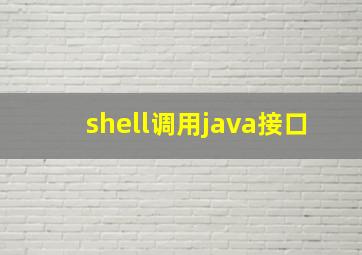 shell调用java接口