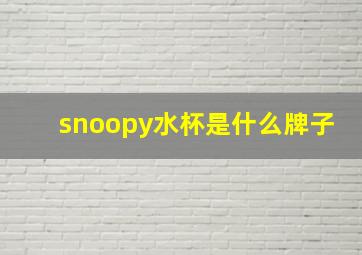 snoopy水杯是什么牌子