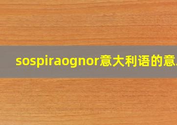 sospiraognor意大利语的意思