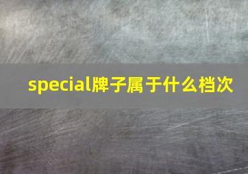 special牌子属于什么档次