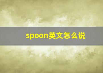 spoon英文怎么说