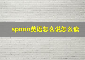 spoon英语怎么说怎么读