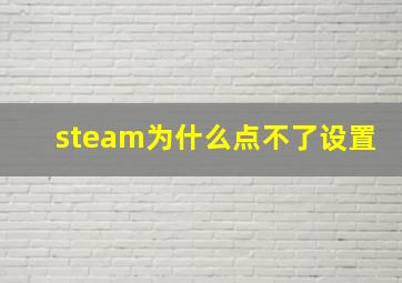 steam为什么点不了设置