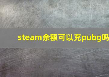 steam余额可以充pubg吗