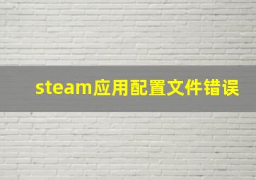 steam应用配置文件错误