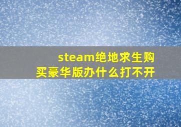 steam绝地求生购买豪华版办什么打不开