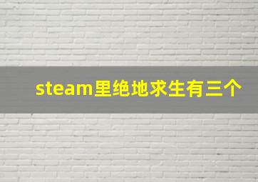 steam里绝地求生有三个