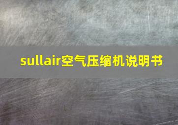 sullair空气压缩机说明书