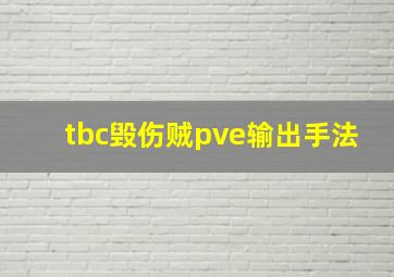 tbc毁伤贼pve输出手法