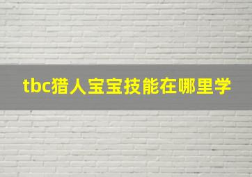 tbc猎人宝宝技能在哪里学