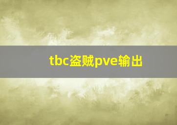 tbc盗贼pve输出