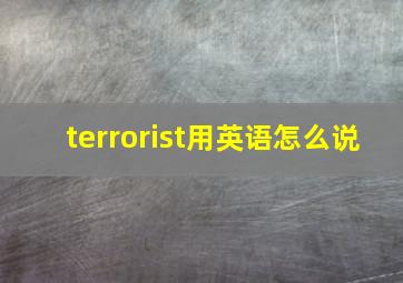 terrorist用英语怎么说