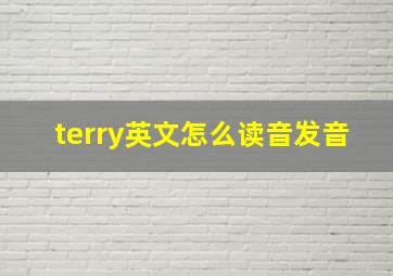 terry英文怎么读音发音