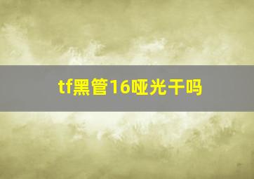 tf黑管16哑光干吗