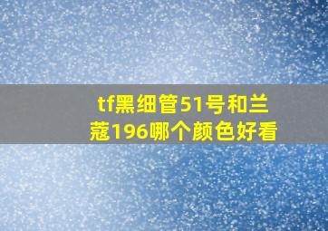 tf黑细管51号和兰蔻196哪个颜色好看