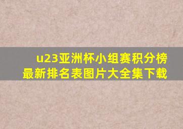 u23亚洲杯小组赛积分榜最新排名表图片大全集下载