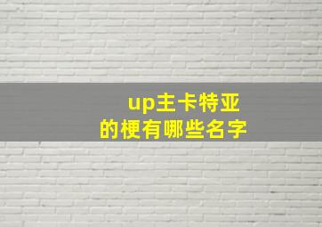 up主卡特亚的梗有哪些名字