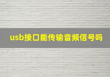 usb接口能传输音频信号吗