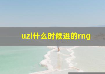 uzi什么时候进的rng