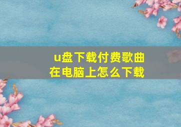 u盘下载付费歌曲在电脑上怎么下载