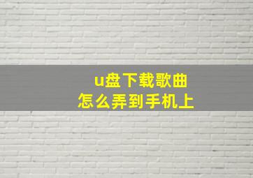 u盘下载歌曲怎么弄到手机上