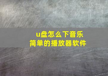 u盘怎么下音乐简单的播放器软件