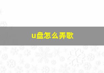 u盘怎么弄歌