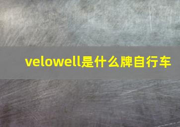 velowell是什么牌自行车