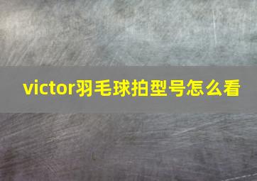 victor羽毛球拍型号怎么看