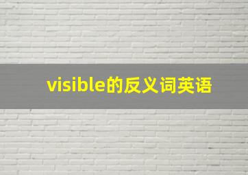 visible的反义词英语