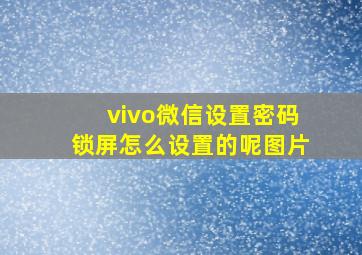 vivo微信设置密码锁屏怎么设置的呢图片