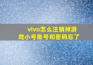 vivo怎么注销掉游戏小号账号和密码忘了