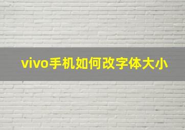 vivo手机如何改字体大小