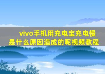 vivo手机用充电宝充电慢是什么原因造成的呢视频教程