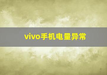 vivo手机电量异常