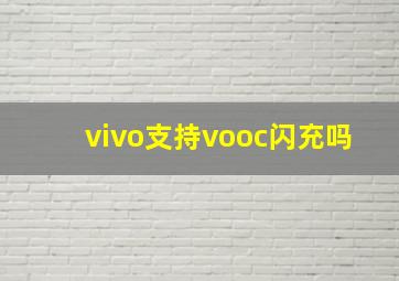 vivo支持vooc闪充吗