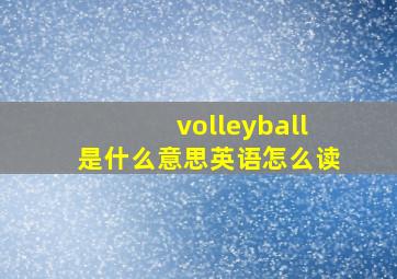 volleyball是什么意思英语怎么读