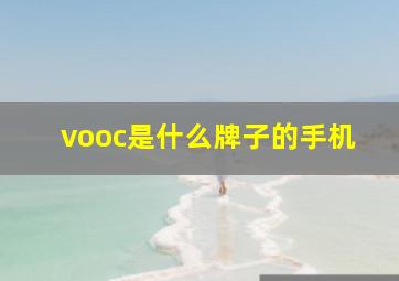 vooc是什么牌子的手机