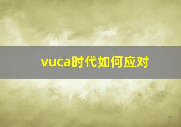 vuca时代如何应对