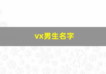 vx男生名字