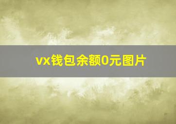 vx钱包余额0元图片