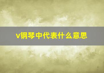 v钢琴中代表什么意思