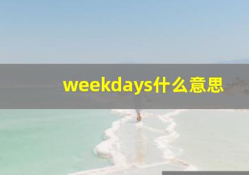 weekdays什么意思