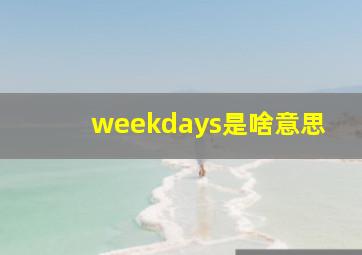 weekdays是啥意思