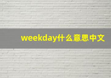 weekday什么意思中文