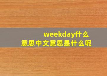 weekday什么意思中文意思是什么呢