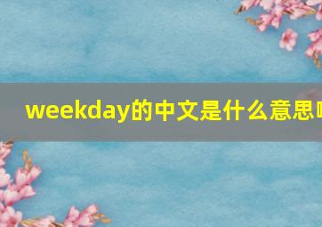 weekday的中文是什么意思啊