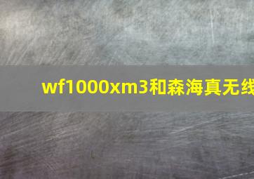 wf1000xm3和森海真无线