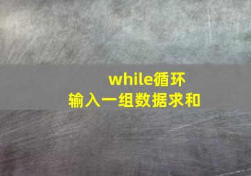 while循环输入一组数据求和